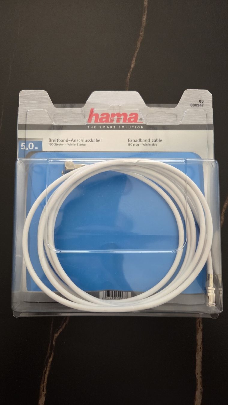 Hama Cavi: Breitband-Anschlusskabel IEC-Stecker – Nuovo (secondo la descrizione) da Wigoltingen venduto da WizzardofHoss