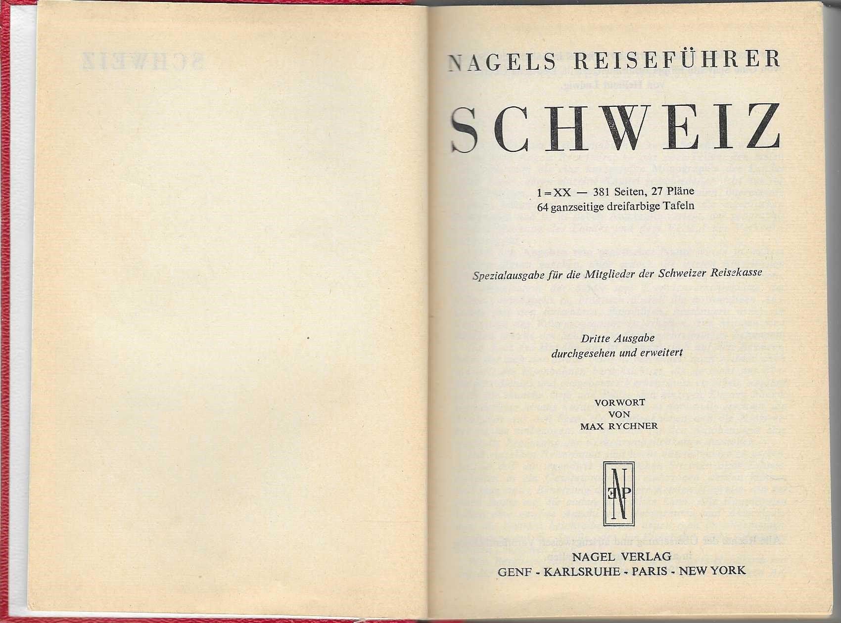 Libri: Nagels Reiseführer Die Schweiz 1957 – Nuovo (secondo la descrizione) da Flims - Dorf venduto da Stagediver 2