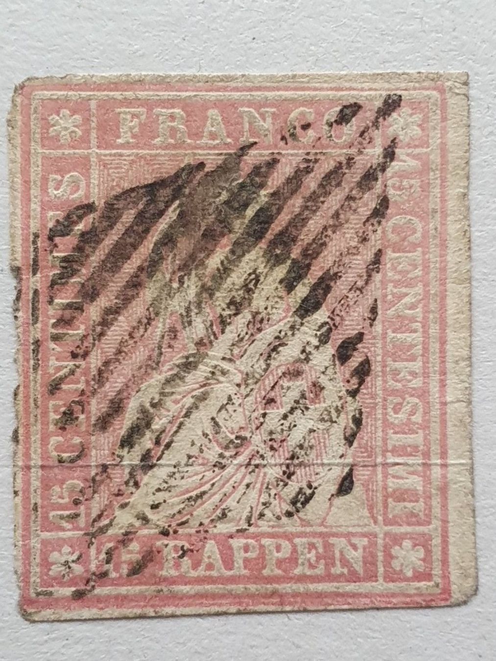 Tutti i francobolli: Strubel 24B mit Befund Kat. 140.- – Usato da Balgach venduto da SIMEON27