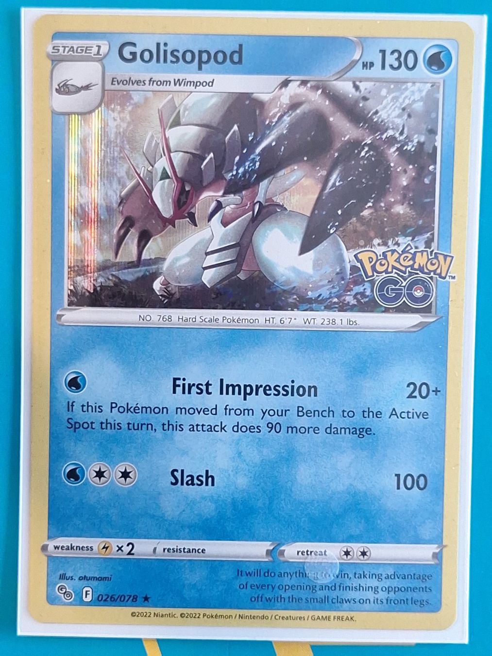 Pokémon Carte collezionabili: Golisopod - Pokemon GO Holo - #2.7 – Usato da Altstätten SG venduto da GGsGameshop