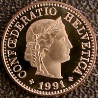 5 Rappen 1991 stgl. / aus Münzsatz