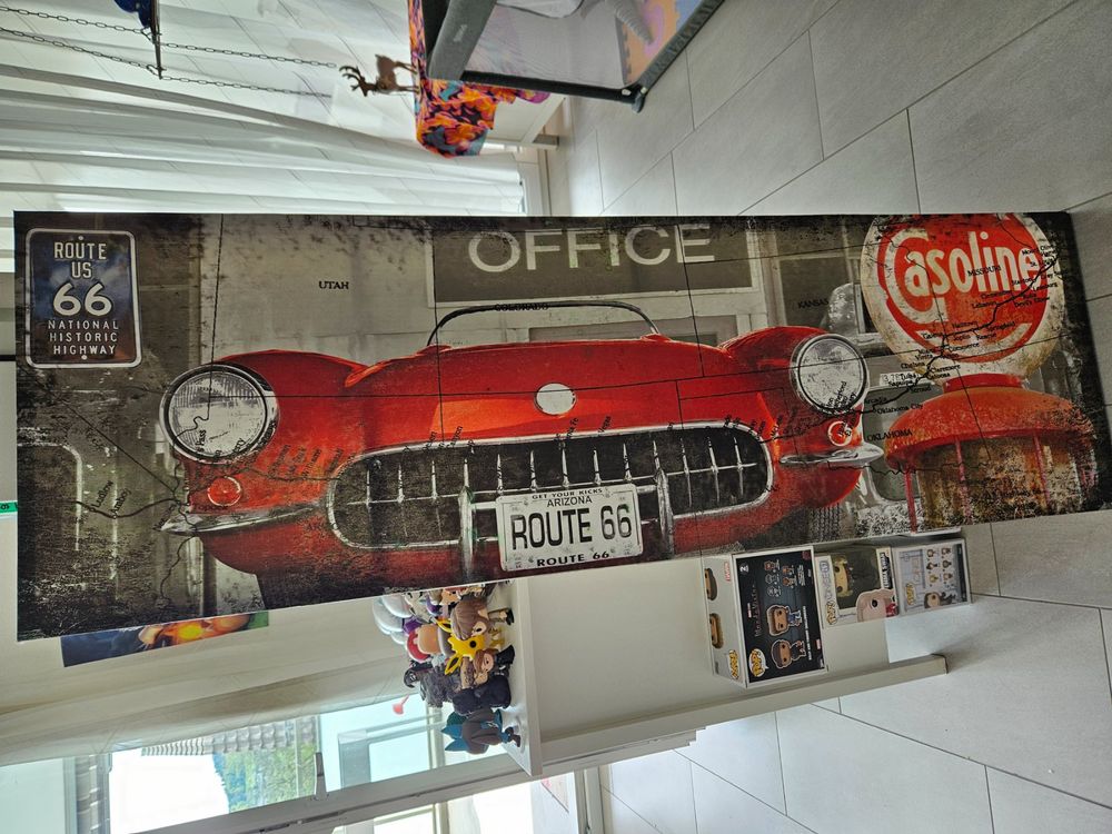 VIDMOT 50er Jahre Hintergrund 3x2,1m – Route 66 Tankstelle, Vintage Auto Für Fotografie & Party