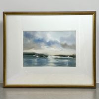 Pascal GONTHIER - paysage lacustre à l'aquarelle sur carton