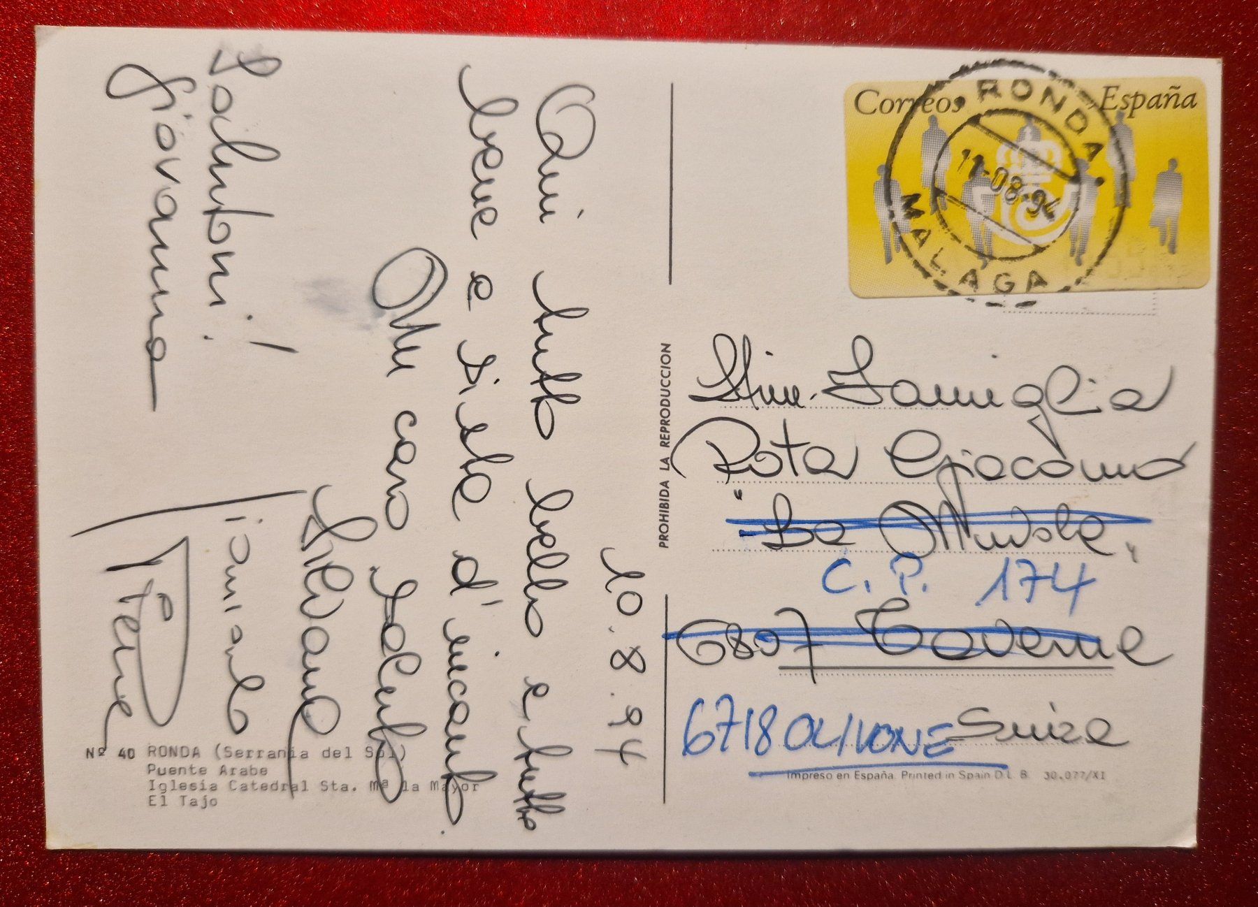 Cartoline postali: Ronda, Spanien 1994 – Usato da Melchnau venduto da Arthurius 1