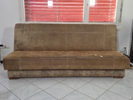 Schlafsofa braun klappbar in gutem gebrauchtem Zustand