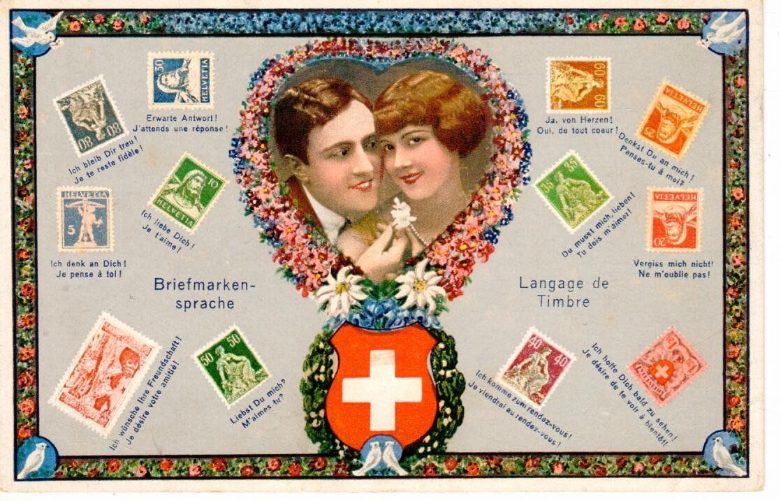 Ansichtskarten: Briefmarkensprache – Gebraucht aus Wolhusen von Curver9