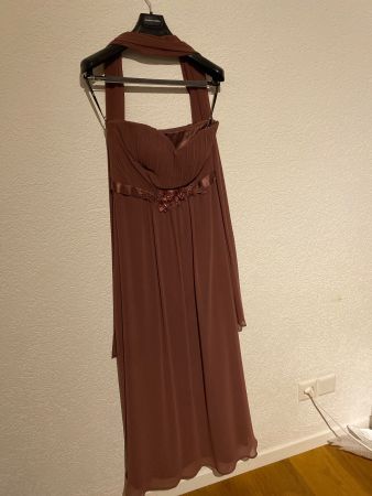 Abendkleid mit Schal Bordeaux Grösse 36 neuwertig