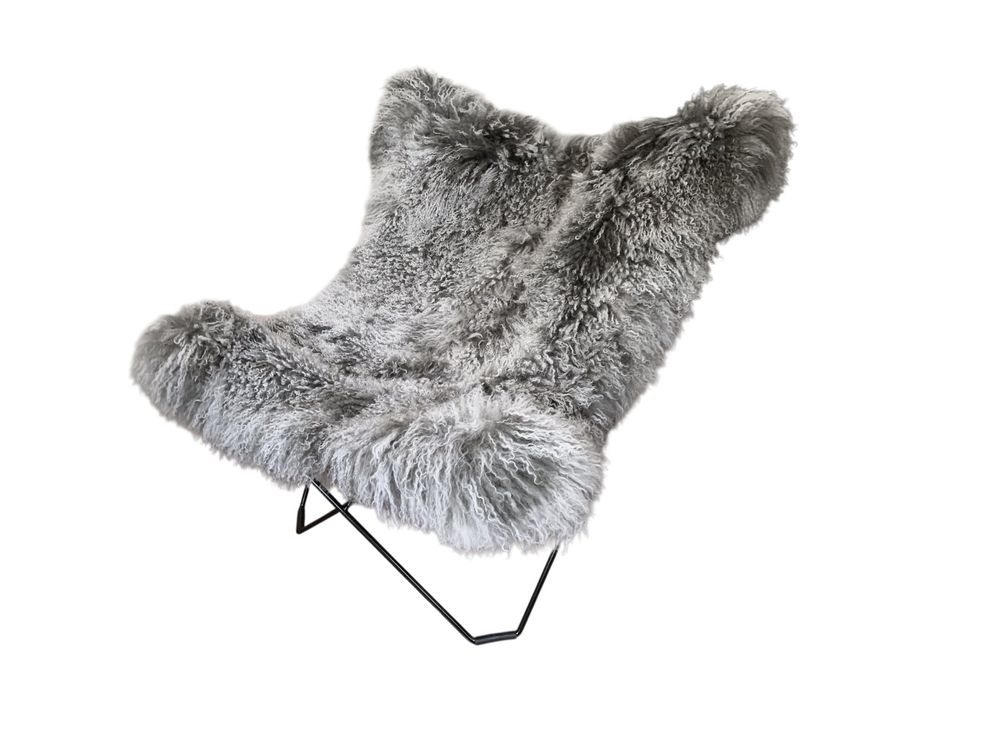 Poltrona Lounge Moderna Di Design Farfalla In Pelle Di Mucca Bianca E Nera Dec026797 85481013