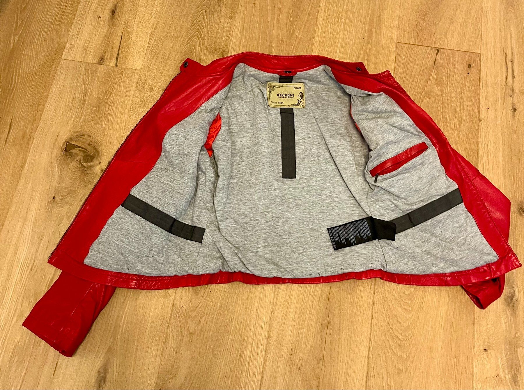 Giacche: Wunderschöne rote Oakwood-Lederjacke – Usato da Reinach Bl venduto da Sidarta74 4