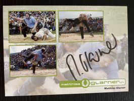 Autogrammkarte von Matthias Glarner, Schwingerkönig signiert