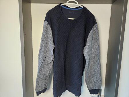 Herrenpullover Gr. XL, dunkelblau/grau meliert