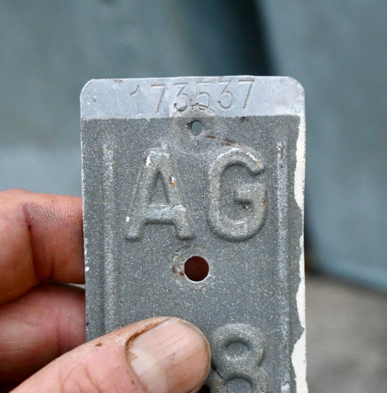 Insegne: Velonummer AG 58 von 1958 - Aargau – Usato da Pfaffhausen venduto da mono_rec 9