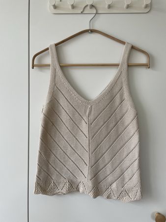 Strick-Top - luftig-leicht - Gr. XS - beige -