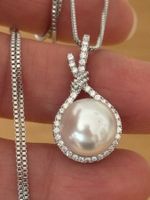 Luxus Elegante Kette Farbe :Silber Kunstperlen