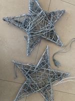2x Deko-Stern mit Lichterkette | beleuchtet | Weihnachtsdeko