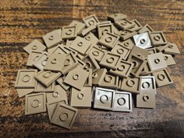 lego 87580 lot de 80 pièces Dark Tan Plate, Modified 2 x 2