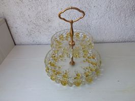 Edle Etage zum Servieren, Glas und Goldfarben, Vintage! (58)