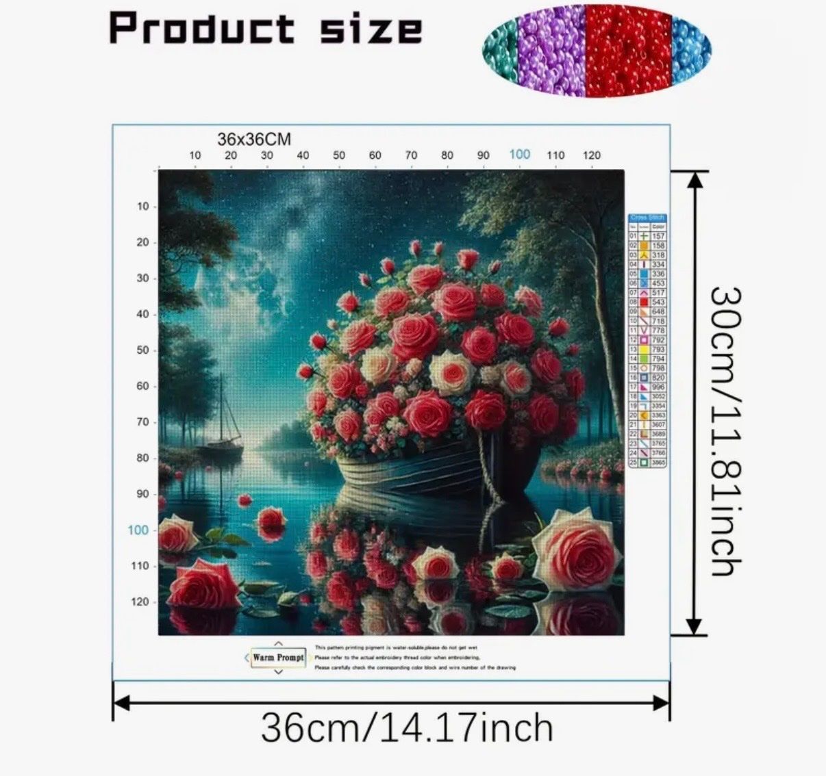 Bastelsets: Perlen-Stickerei-DIY- florales Segelboot-Sticken-Bild – Neu und originalverpackt aus Teufenthal AG von MeineSchatztruhe 2