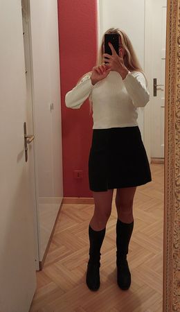 Mini Damenrock, Gr. 34/36, schwarz/grau klassischer Schnitt
