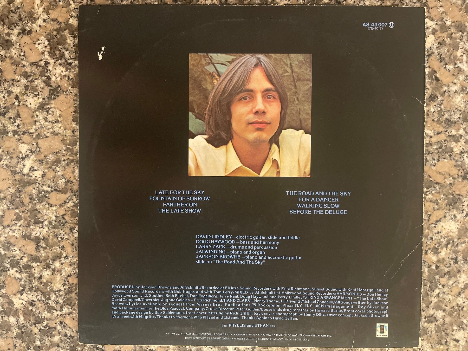 Dischi in vinile: A310/Jackson Browne / "Late for the Sky" – Usato da Frutigen venduto da Philippe_jsp 1