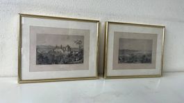 2 Stiche aus dem 18ten Jhd., Lausanne und Vaud, signiert