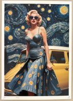 Death: Monroe Van Gogh Night , POP Art, signiert 88/100