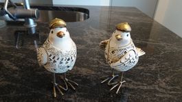 Vögel 2 Stück Design Mann und Frau Material unbekannt bemalt