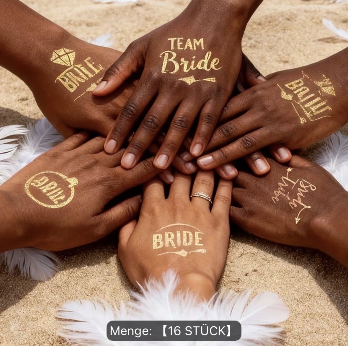 Tutte le decorazioni: Tattoo Set Team Bride Gold, 16 Stück – Nuovo e nell'imballaggio originale da Siebnen venduto da luana_cataleya