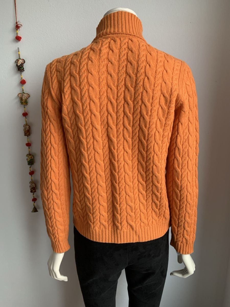 Bogner Maglioni & Felpe: BOGNER: Oranger Rollkragenpullover mit edlem Zopfmuster, 36 – Nuovo (secondo la descrizione) da Luzern venduto da designluzern 3