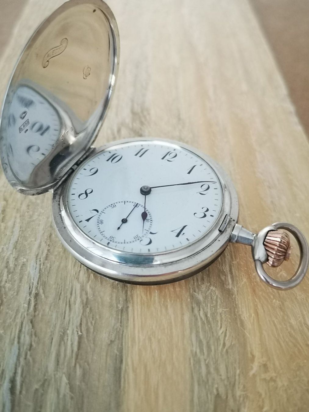 Orologi: Taschenuhr Savonnette Alecto, 50 mm, 800 Silber – Usato da Biel/Bienne venduto da boskob 4