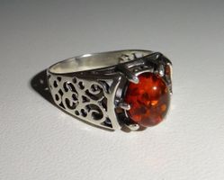 ECHT! * Bernstein RING 925 Silber  VP 75,-