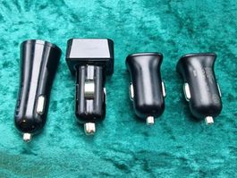 Gebrauchte 12V input USB-Autoladegeräte Lot 4 Stück.