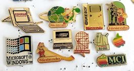 diverse Computer Pins - NITENDO, APPLE, MICROSOFT, ETC