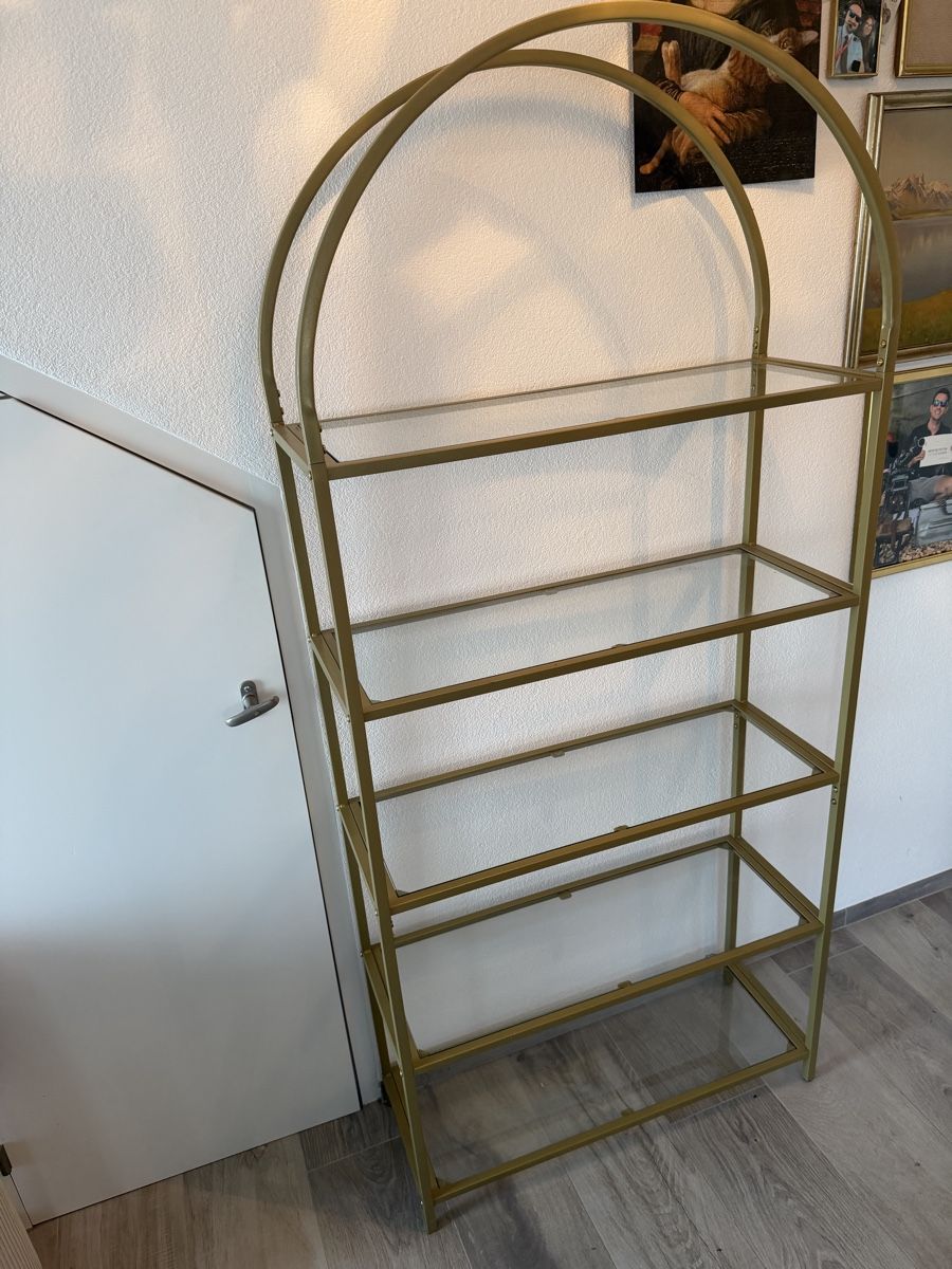 Regale: Bücherregal glas/metall golden – Gebraucht aus Châbles FR von celine61 1