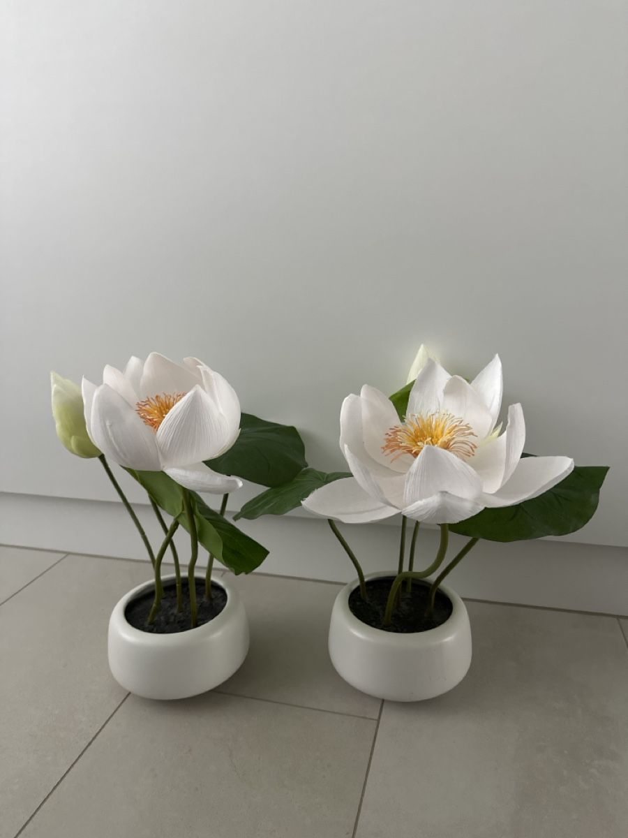 Piante & sementi: 2x Kunstblumen grün / weiss – Usato da Zug venduto da Hehe