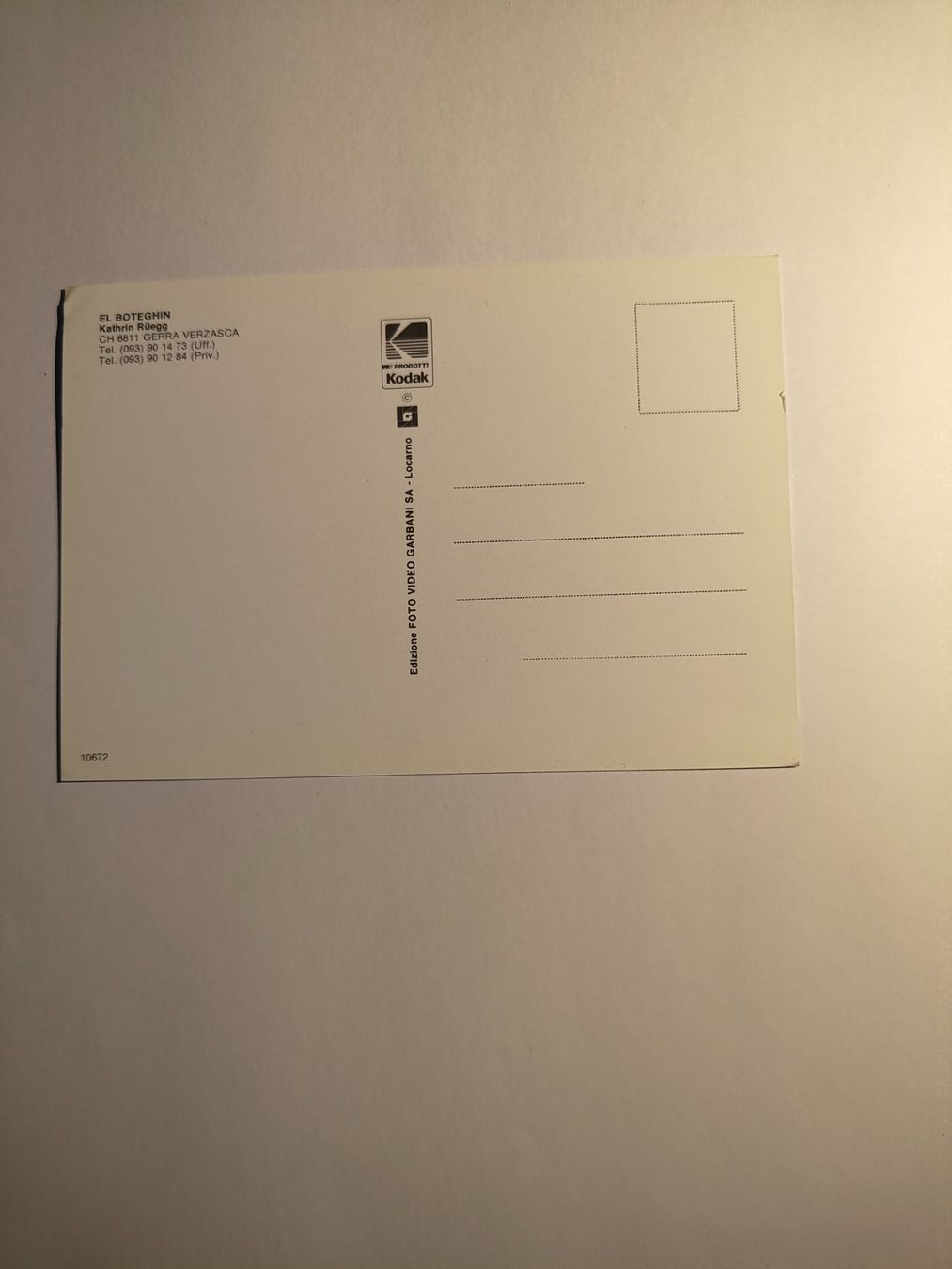 Cartoline postali: 1 Postkarte 'Kathrin Ruegg' / Tessin – Usato da Bremgarten AG venduto da anw_f5qm 1