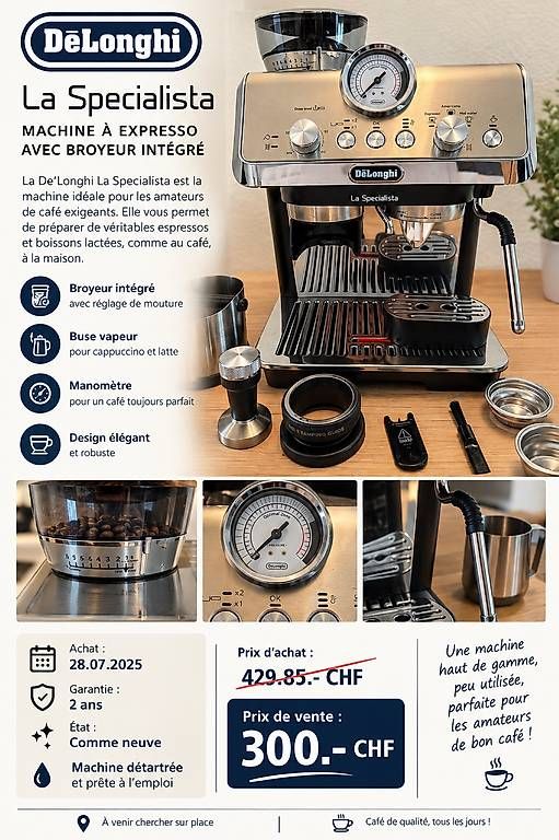 Macchine per caffè & Macchine per espresso:  Machine à café Delonghi La Specialista  – Usato da Ferpicloz venduto da cor_d8g8