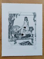 Exlibris Günter Hujber - Original Radierung Erotik signiert