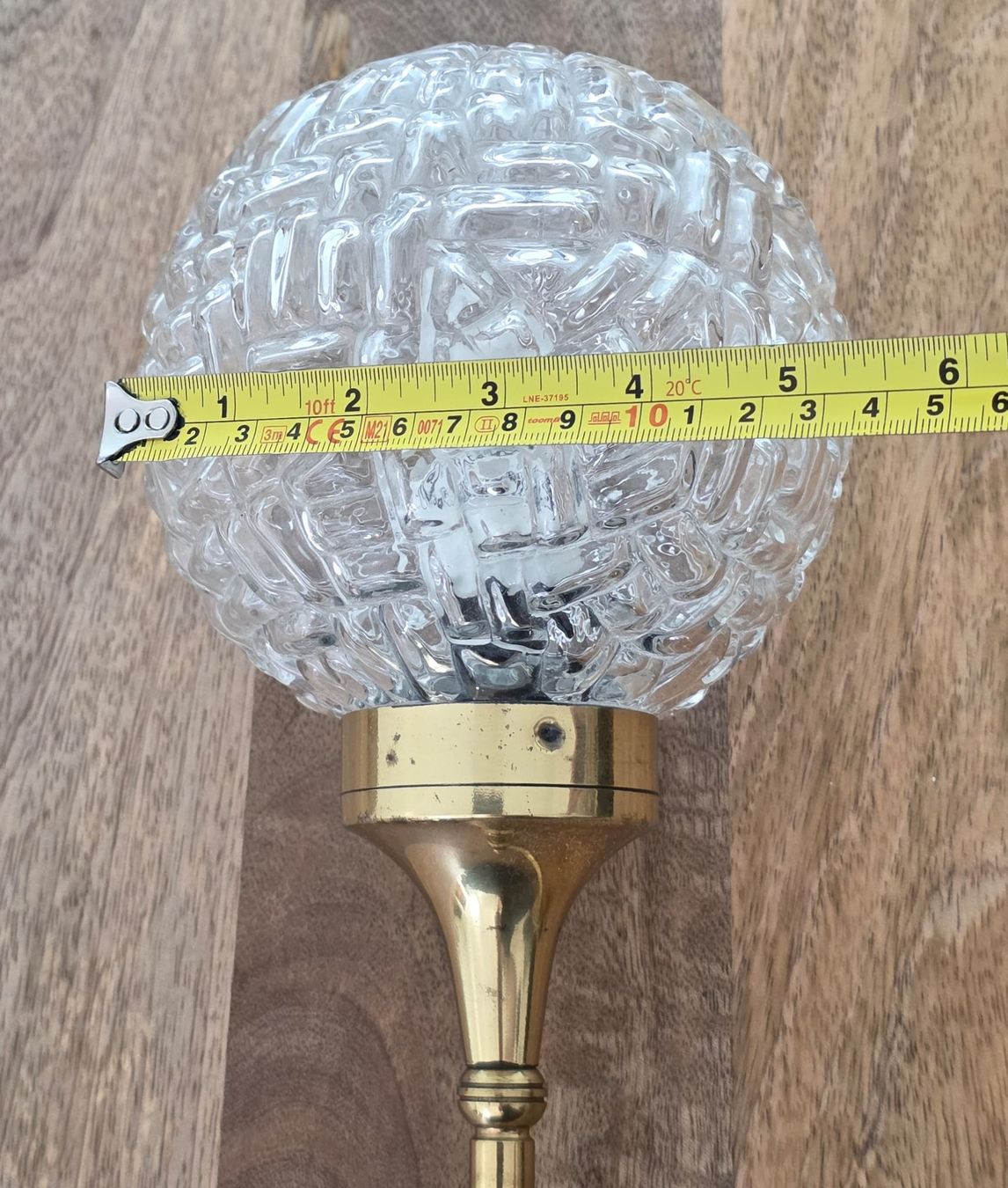 Lampade: Wandlampe Messing mit Glaslampe, Retro – Usato da Rheinsulz venduto da Dred 8