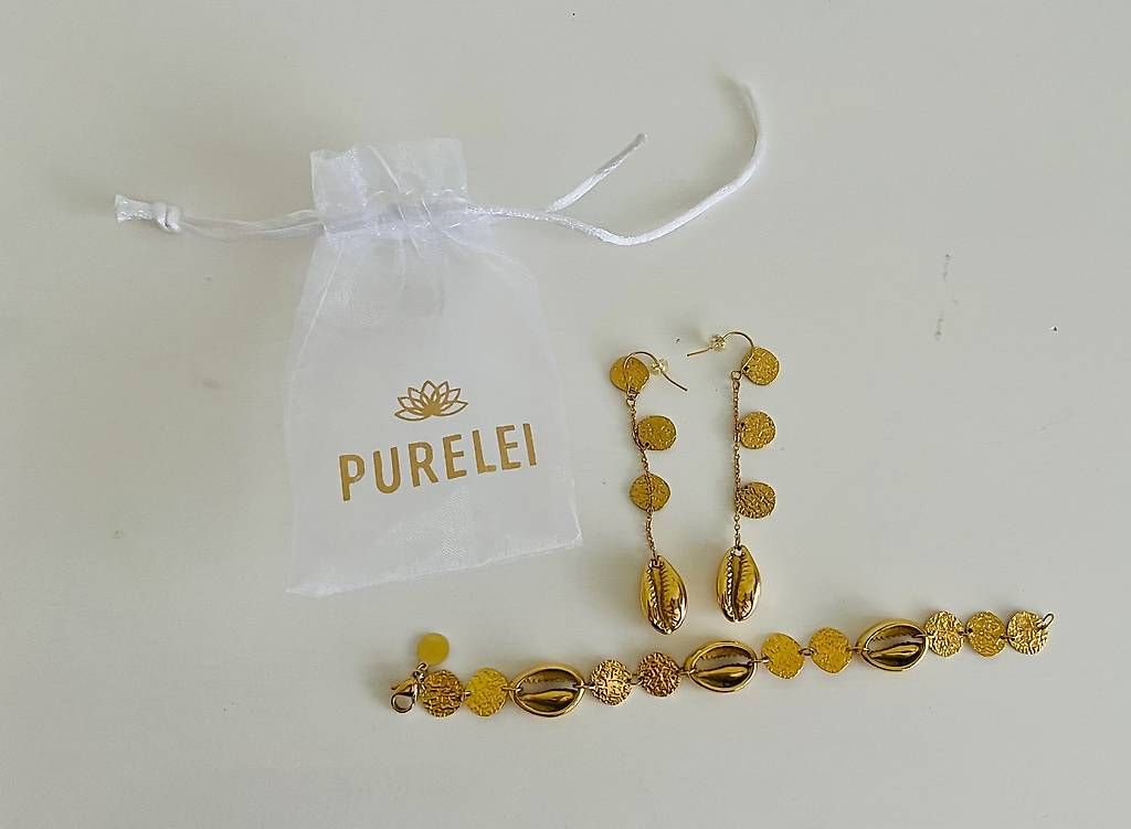 Orecchini pendenti & Orecchini a lobo: Purelei Set Ohrringe und Armband gold Shell – Usato da Volketswil venduto da oli_l2zq 3