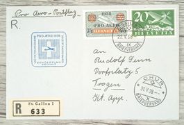 TR15 Enveloppe + Timbre Suisse 1938