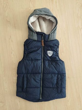 Gilet / Weste mit abnehmbarer Kapuze blau H&M Gr 122/128