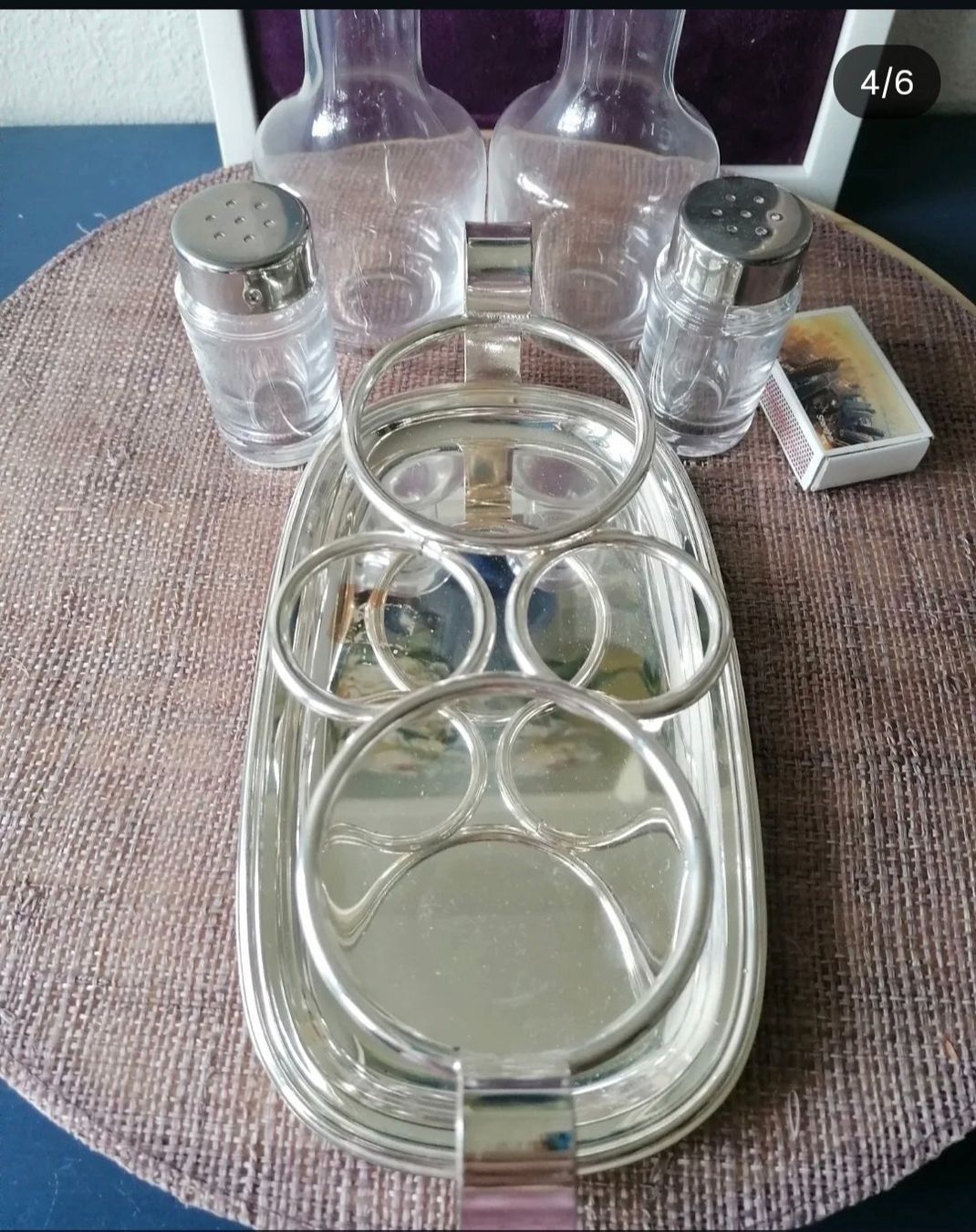 Geschirrsets: Vintage Essig, Öl Set mit Silberhalter 5-teilig – Gebraucht aus Aegerten von Jos_zem 3