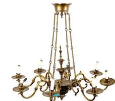 Magnifique lustre en bronze 8 flammes viennois