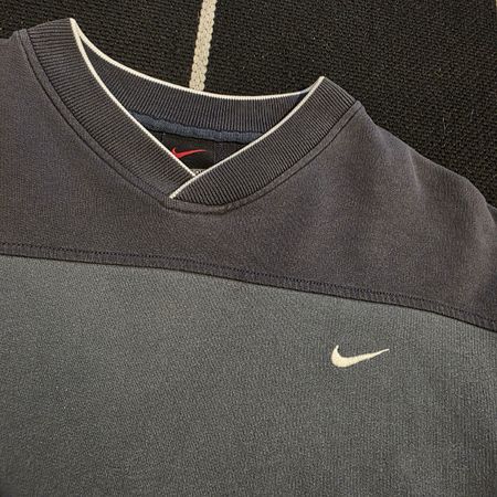 Vintage Nike red swoosh 90s oversized grey/blue sweatshirt