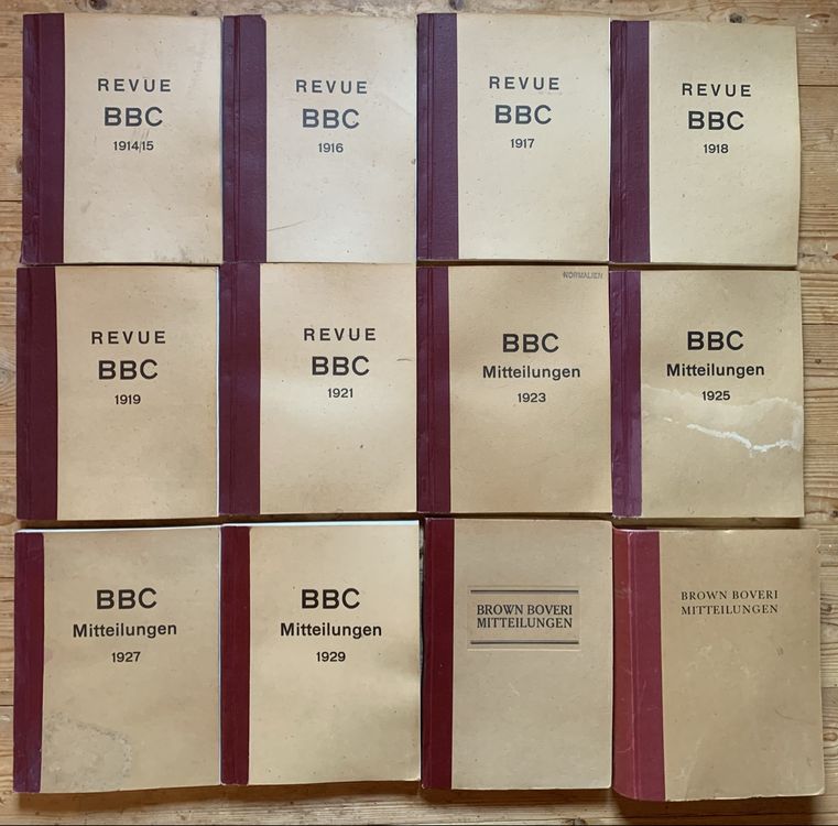 12 alte Bücher Brown Boveri Mitteilungen 1