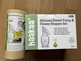 Haakaa Silikon Milchpumpe Gen. 2 mit Stöpsel, neuwertig!