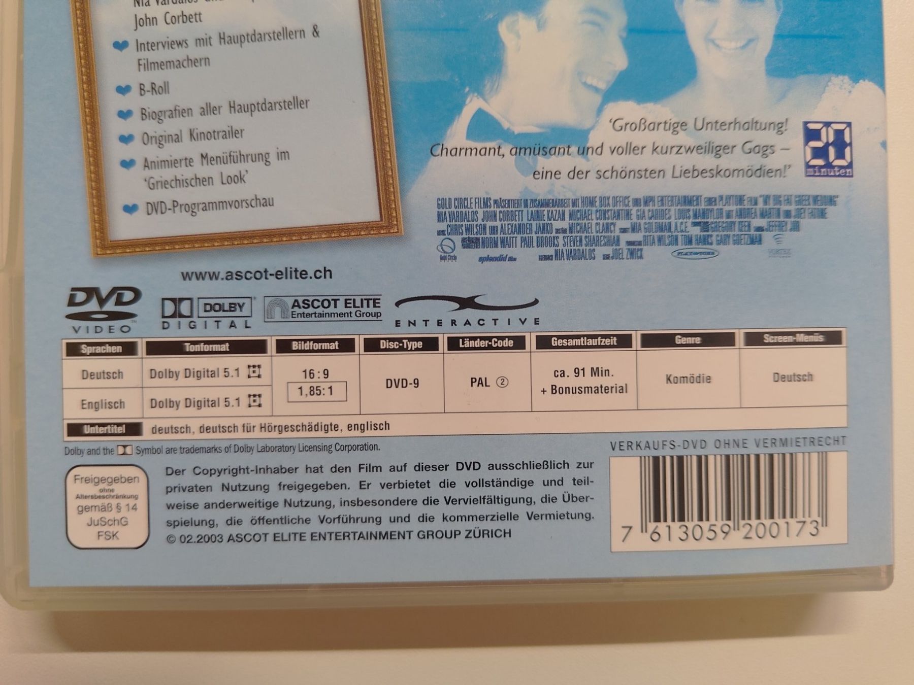 Tutti i DVDs: My Big Fat Greek Wedding – Usato da Liestal venduto da Kratzilla 3