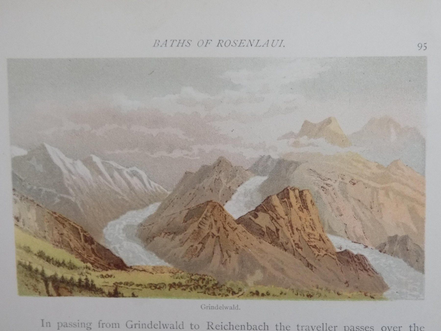 Incisioni: Grindelwald Gletscher koloriert – Usato da Risch venduto da Antikfee 2