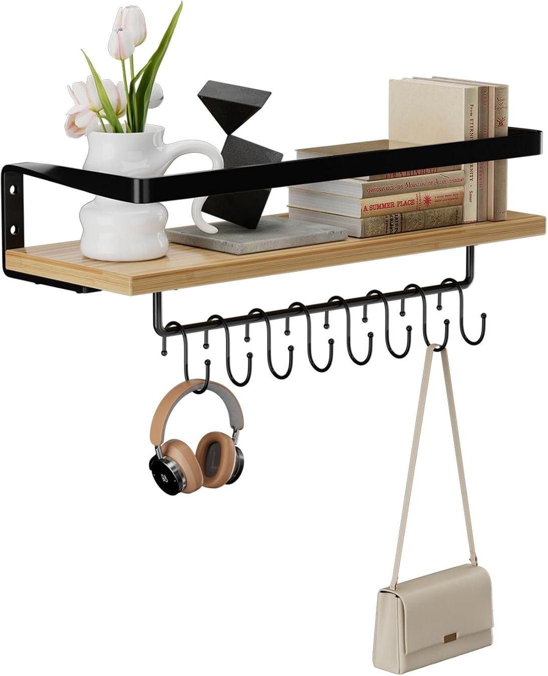 Scaffali: Wandregal Holz 2er Set mit Handtuchhalter braun – Nuovo e nell'imballaggio originale da Dietikon venduto da Abverkauf10 3